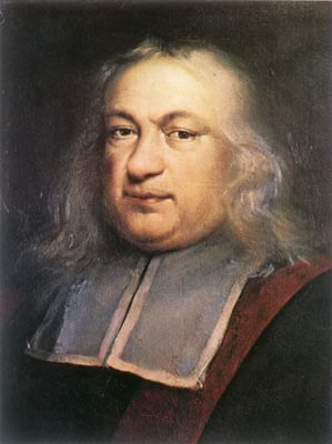Portrait gravé de Pierre de Fermat, en col blanc et longs cheveux bouclés.