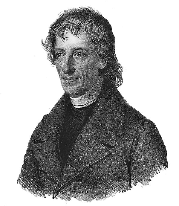 Portrait en noir et blanc de Bernard Bolzano, homme âgé au visage mince, en habit d'ecclésiastique.
