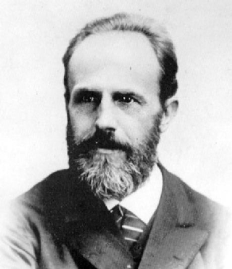 Portrait photographique en noir et blanc d'un homme barbu en costume sombre, Thorvald Nicolai Thiele.