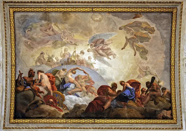 Plafond peint par Giuseppe Borsato dans la salle de bal du musée Correr.